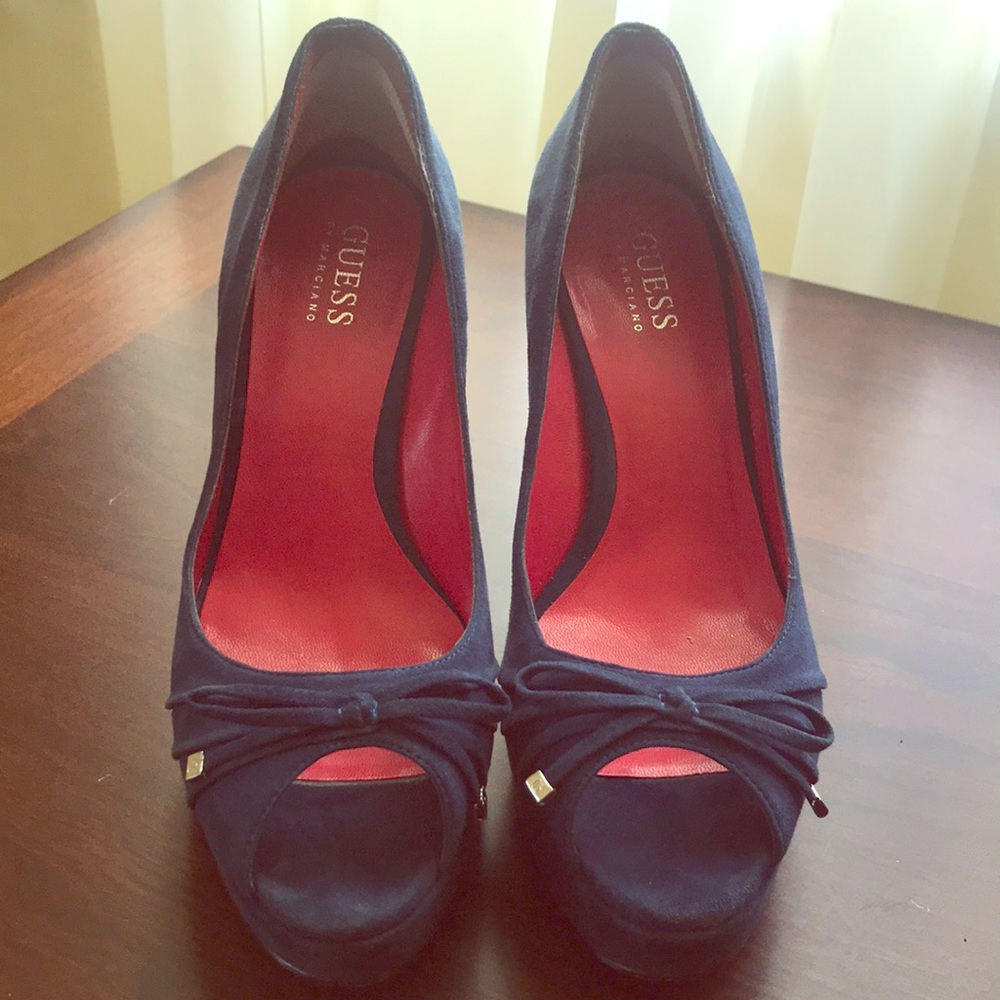 Marciano suede platform heels
